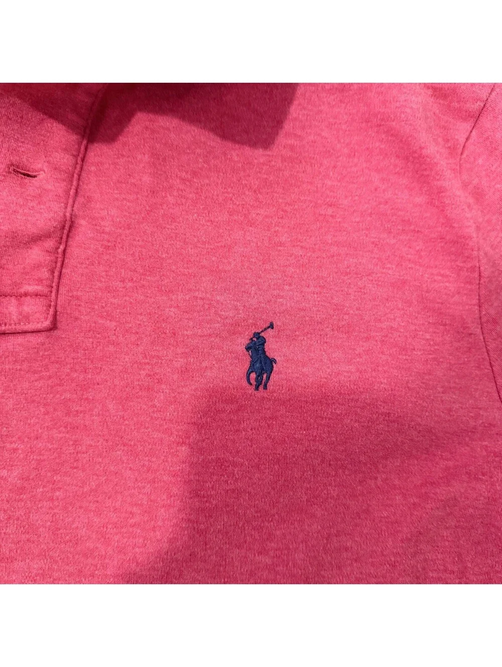 Polo Ralph Lauren Men's Pink  Polo Shirt Short Sleeve 100% Cotton Size 5 Large